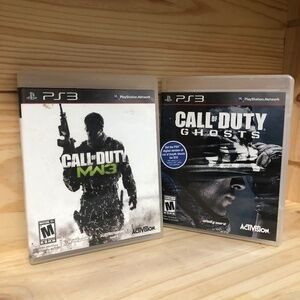PS3 Playstation 3 Call of Duty Ghosts and MW3 Activision Video Games Lot